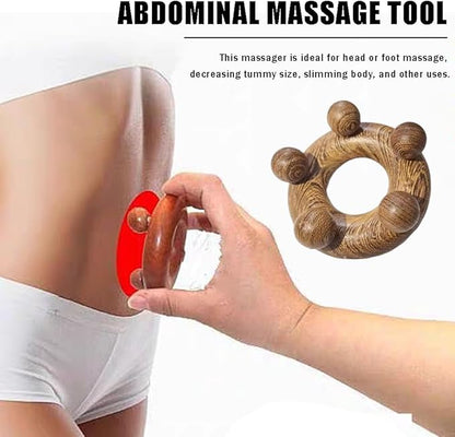 Wood Therapy Abdominal Massage Tools,Lymphatic Drainage Massager, Body Sculpting Scraping Tools for Muscle Pain Relief, Anti Cellulite, Body Contouring and Shaping