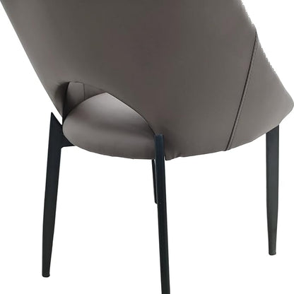 LeisureMod Amalfi Upholstered Fabric Dining Chair – Modern Side Chair with Iron Legs, Mid-Century Accent Chair for Dining Room or Kitchen
