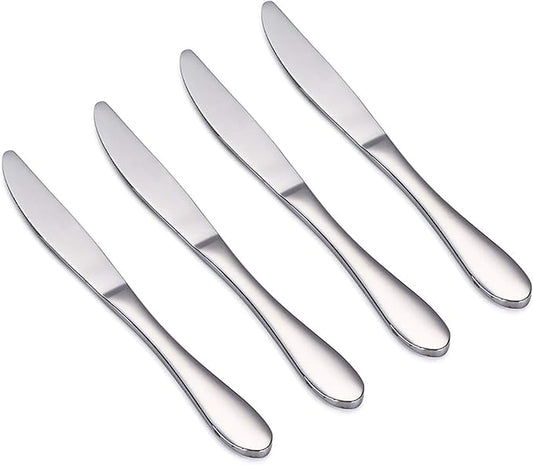 VANRA 4-Piece Children Knives Set Stainless Steel Kids Dinner Knife Child Silver Cutlery Set 6.8-inch (4 knives)