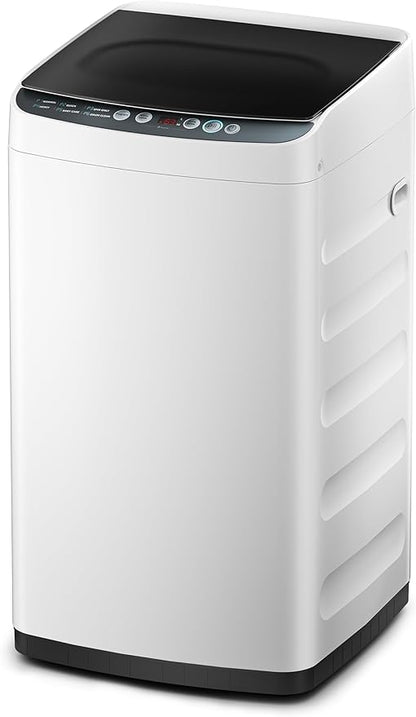 Midea MLTW09M1BWW Portable Washer with 6 Cycles, Drum Clean, Quick, Stainless Steel Tub, Transparent Lid, LED Display Washing Machine, 0.9 cu. ft, White
