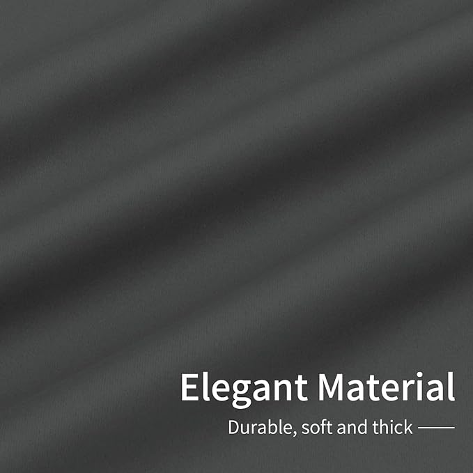 Easy-Going Blackout Curtains for Bedroom, Solid Thermal Insulated Grommet and Noise Reduction Window Drapes, Room Darkening Curtains for Living Room, 2 Panels (34x54 in, Gray)