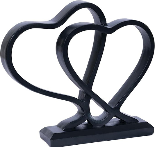 Heart Sculpture for Living Room Decor Heart Decoration Gift for Her and Him Love Wedding Anniversary Couples Gift Modern Heart Statue for Home Coffee Table Dining Table Centerpiece Birthday Gift