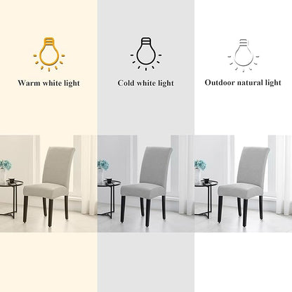 Joccun Chair Covers for Dining Room Set of 2,Dining Chair Slipcovers Stretch Dining Room Chair Covers Seat Protector,Washable Parsons Chair Cover for Home,Hotel,Banquet(Silver,2 Pack)