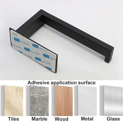 Toilet Paper Holder, Self Adhesive Tissue Holder Stainless Steel Rustproof Paper Roll Holder, No Drilling Easy to Install, Toilet Paper Rack Suitable for Office, Bathroom (2, Matte Black)
