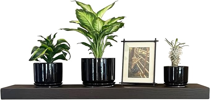 Joel's Antiques 30 Inch Wooden Floating Shelves for Wall - 30x8x2 in - Made of Natural Wood - Heavy Duty Rustic Wall Shelves - Made in USA - Perfect for Living Room, Kitchen - Mocha