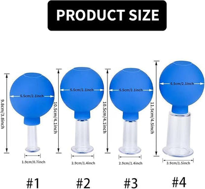 Facial Cupping Therapy Set Plastics, Eye Face Vacuum Massage Anti Cellulite Cup - Silicone, for Beauty Body Cup Lymphatic Fascia Massager