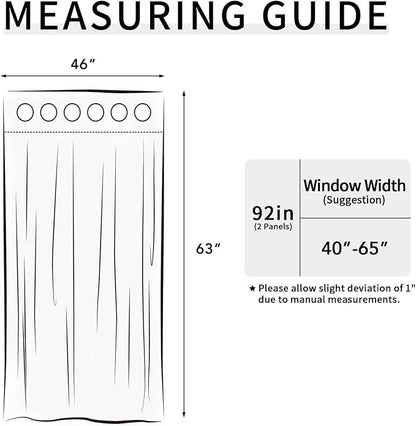 Easy-Going Blackout Curtains for Bedroom, Solid Thermal Insulated Grommet and Noise Reduction Window Drapes, Room Darkening Curtains for Living Room, 2 Panels(46x63 in, Black)