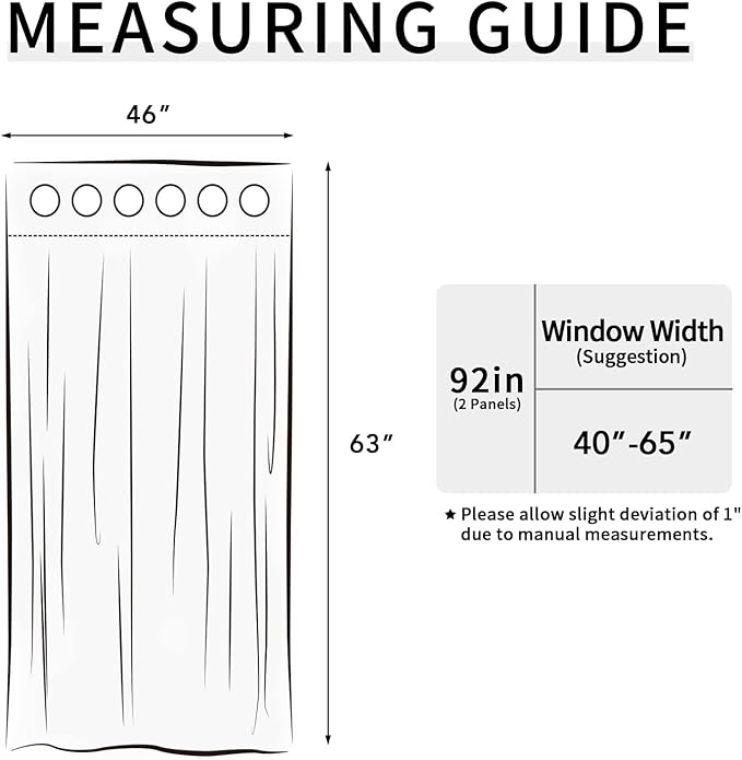 Easy-Going Blackout Curtains for Bedroom, Solid Thermal Insulated Grommet and Noise Reduction Window Drapes, Room Darkening Curtains for Living Room, 2 Panels(46x63 in, Classic Blue)