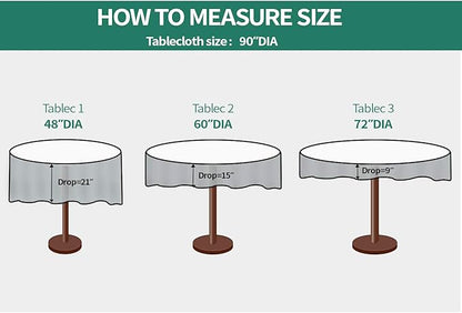 Surmente Ivory Tablecloth for Round Tables, 90-inch Round Table Cloths for Weddings, Banquets, or Restaurants