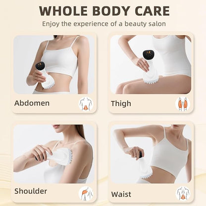 Lymphatic Drainage Massager Anti Cellulite Massage Tool Body Sculpting Machine with Soothingpulse, Light, Heat & Vibration, Help Care Stretch Marks & Smooth Cellulite for Legs, Arms & Belly