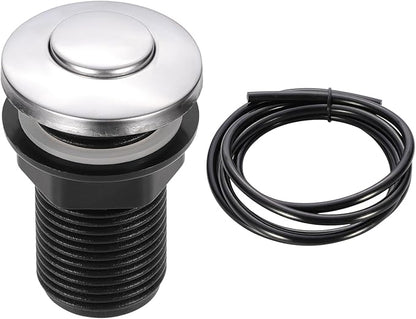 RQYEKDO Garbage Disposal Air Switch Kitchen Sink Top Long Stainless Steel Brushed Nickel Long 32mm/1.26 inch for Food and Waste Disposal On/Off Air Button Parts