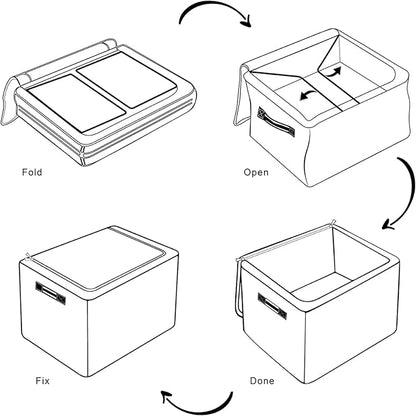 Rectangular Storage Baskets for Shelves - Waterproof Foldable Laundry Basket, Nursery Hamper, Reusable Toy Bin for Organizing Toys, Books, Clothes, Closet 14"x10.2" x10.4" (Flowers)