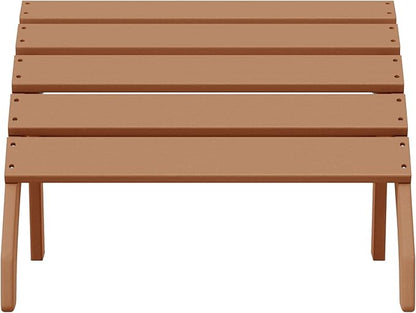 WestinTrends Dylan Outdoor Patio HDPE Adirondack Ottoman Footrest, Teak