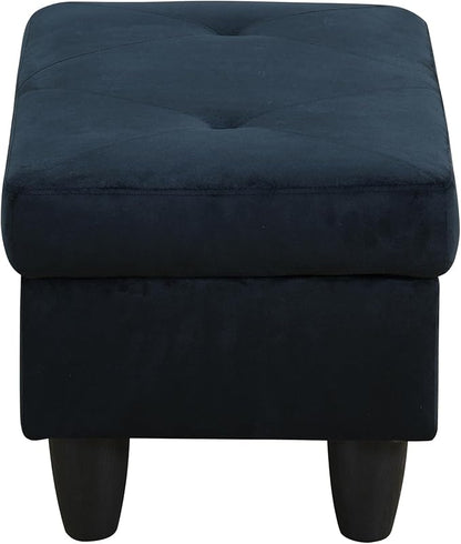 Ottoman Rectangular Storage Ottoman Bench, Flannel Footrest Stool Footstool with Lid for Living Room, Bedroom, Entryway, Brown, 28.5"x19"x17.5"