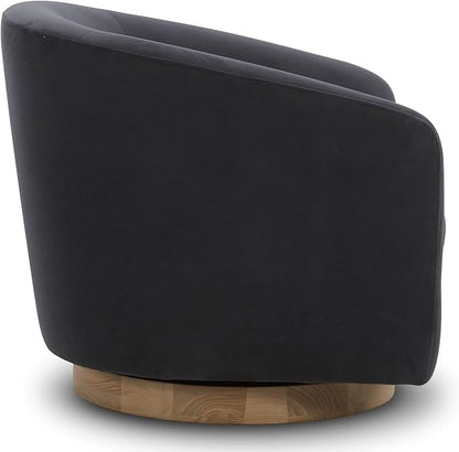 CHITA Swivel Accent Chair, FSC Certified Upholstered Velvet Barrel Chair for Living Room, Fully Assembled, Grey