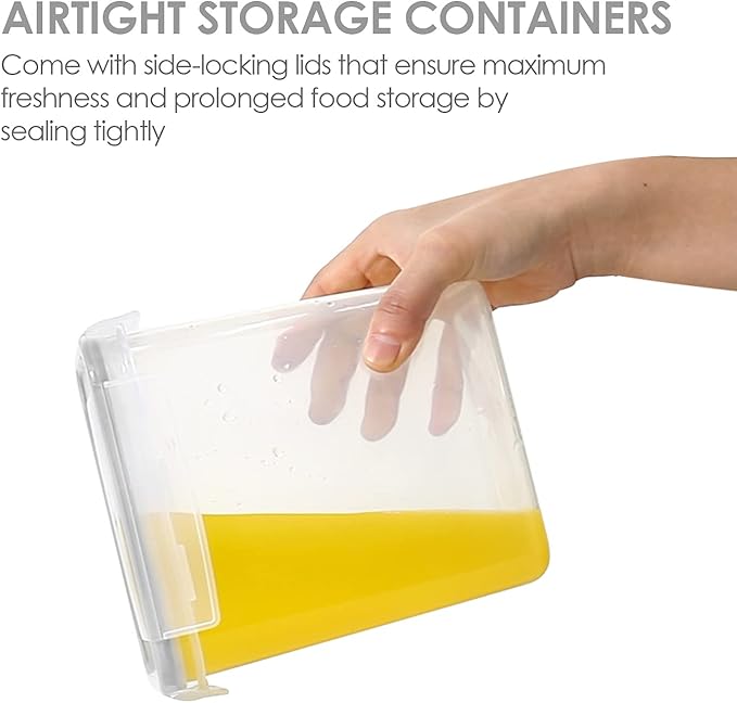 Vtopmart Airtight Food Storage Containers with Lids, 24 pcs Plastic Kitchen and Pantry Organization Canisters for Cereal, Dry Food, Flour and Sugar, BPA Free, Includes 24 Labels，Gray