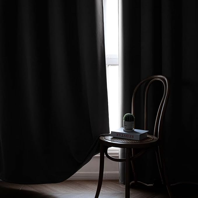 Blackout Curtains 108 Inches Long for Bedroom, Thermal Insulated Blackout Curtains 2 Panels Set, Solid Grommet Privacy Room Darkening Drapes for Living Room Windows(W52 x L108, Light Grey)