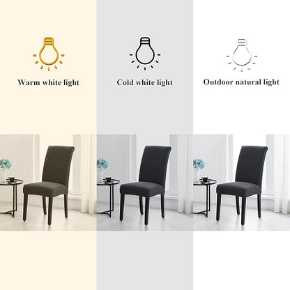 Joccun Chair Covers for Dining Room Set of 6,Dining Chair Slipcover Stretch Dining Room Chair Covers Seat Protector,Washable Parsons Chair Cover for Home,Banquet(Dark Gray,6 Pack)
