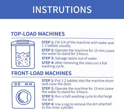 NATRUTH Washing Machine Cleaner Descaler 30 Pack Deep Cleaning Washer Cleaner Tablets For HE Front Loader & Top Load Washer