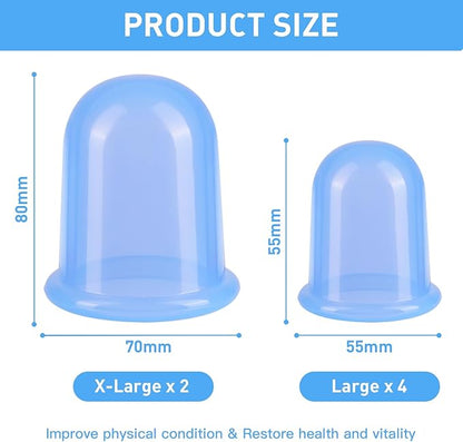 Silicone Cupping Therapy Set - Cupping Kit for Massage Therapy - Cellulite Remover Cupping Set - Anti Cellulite Cup Massager, Vacuum Suction Massage Cups for Cellulite Reduction