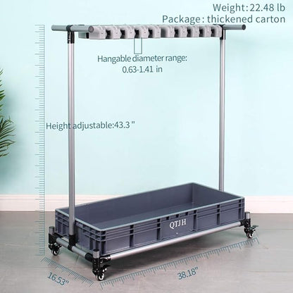 broom and mop holder put wet mops movable Commercial mop rack cleaning tool cart storage for garden garage organizer mop drain rack