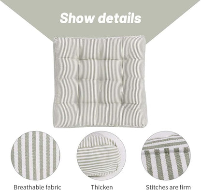 Tiita Chair Cushions 22"x22" Square Windows Pad for Adults Seating Pillows Set of 2, Green