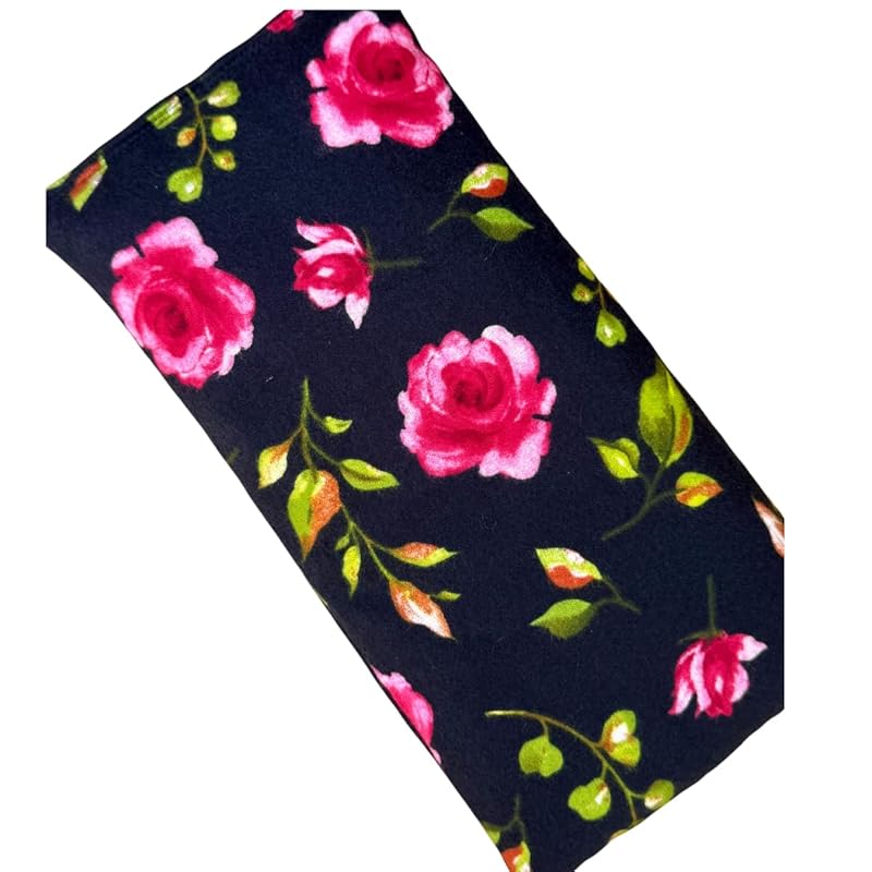 Large Microwave Heating Pad with Flax Seed, Scented or Unscented, Good For Back Pain or Cramps, Moist Heat Therapy or Ice Pack, Microwavable Bean Bag, 6" x 12" (Roses, Peppermint)