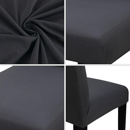 JQinHome Dining Chair Covers Dining Room Chair Slipcovers,High Stretch Removable Washable Parsons Chair Slipcover for Home Party Hotel Wedding Ceremony (Grey)