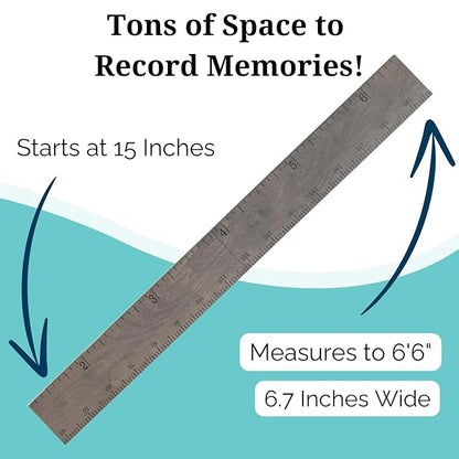 Growth Chart for Wall - Height Chart for Kids, Growth Chart for Kids, Measuring Board for Kids Height, Wooden Growth Chart for Wall, Height Measurement for Wall - Gray (63"x6.7")