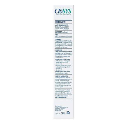 CloSYS Fluoride Toothpaste, 7 Ounce, Gentle Mint, Whitening, Enamel Protection, Sulfate Free