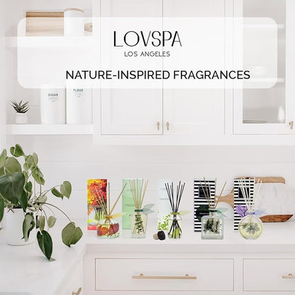 LOVSPA Reed Diffuser Set, Apple Harvest Scented Oil Diffuser with Sticks, Home Fragrance Accessories for Bathroom Shelf Decor, Aroma Diffusers for Home or Office Fall Decor, USA Made