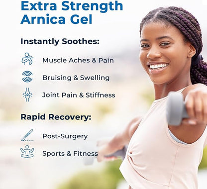 VitaMedica Arnica Gel Plus 15 Healing Plant Compounds, Extra Strength Formulation for Bruising, Swelling, Joint Pain, Muscle Soreness & Stiffness, All-Natural, Plant-Based Pain Relief