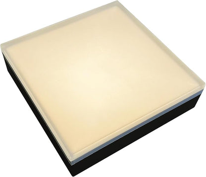 LUMENGY Paver Light 9×9 Inch (8.85 x 8.85 inches), 2700K Warm White Glare-Free Illumination for Driveways, Pathways, Pool Deck & Patios,12V AC/DC, Waterproof & Drive-Over Rated