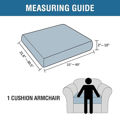 H.VERSAILTEX Super Stretch Individual Seat Cushion Covers Sofa Covers Couch Cushion Covers Slipcover Sets Thick Jacquard Textured Twill Fabric (1 Piece Chair Cushion Cover, Macchiato)