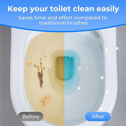 Disposable Toilet Brush&Holder with 18pcs Refills Pads, Toilet Cleaning Kit System,Toilet Bowl Cleaner Wand Holder and Set (1 Wand+1 Caddy+18 Refills)