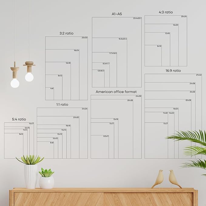 Homeforia Poster Silver Frame 24x36, High End Metal 24 x 36 Large Picture Frame with Mat 20 x 30 Photo, 24x36 Silver Frames Matted to 20x30 Print, 36x24 Thin Frames, Tempered Glass, Wall Kit, Set of 1
