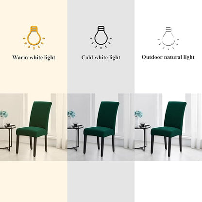 Joccun Chair Covers for Dining Room Set of 6, Dining Chair Slipcovers Stretch Dining Room Chair Covers Seat Protector,Washable Parsons Chair Cover for Home,Hotel,Banquet(Hunter,6 Pack)