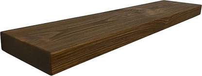 joelsantiques 72 Inch Wooden Floating Shelves for Wall - 72x8x2 in - Made of Natural Wood - Long Heavy Duty Rustic Wall Shelves for Bedroom - Perfect for Living Room, Kitchen - Medium Brown