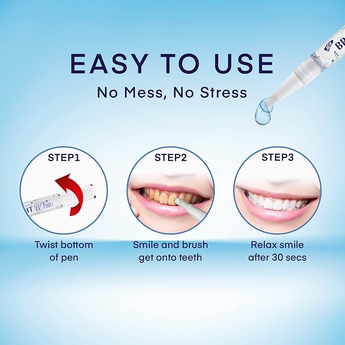 Teeth Whitening Pen (4 Pens) for Teeth Whitening, 40+ Uses, Effective, Painless, No Sensitivity, Travel-Friendly, Beautiful White Smile, Mint Flavor
