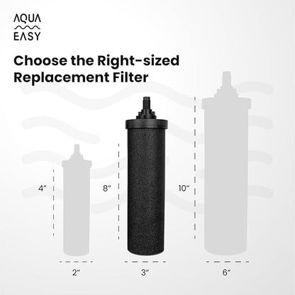 AquaEasy BB9 Activated Carbon Water Filter Candle(2 Pcs) Replacement Gravity Water Filter Candle Compatible With Gravity Filter System