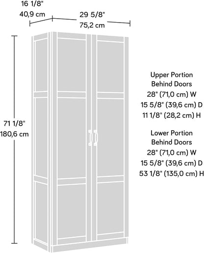 Sauder Tall Storage Cabinet, Black, 4 Adjustable Shelves, Multi-Room Use