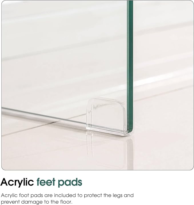 ivinta Glass Console Table with Storage, 31.5'' Modern Narrow Sofa Table with Storage Shelves for Living Room, Hallway, Foyer, Bedroom 5103 (White)