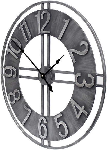 30 inch Large Wall Clock Decorative Solid Metal Retro Decor for Home Farmhouse Living Room