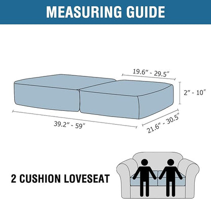 H.VERSAILTEX Velvet Stretch Couch Cushion Cover Plush Cushion Slipcover for Chair Loveseat Sofa Cushion Furniture Protector Seat Cushion Sofa Cover (2 Piece Medium Sofa Cushion Covers, Bronze Brown)