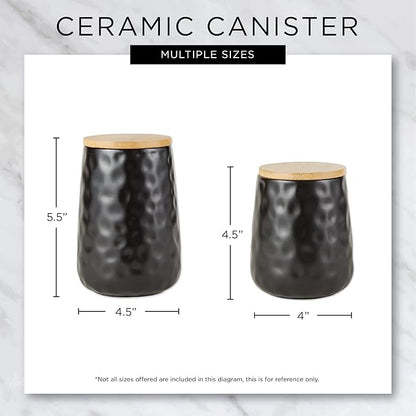 DII Kitchen Accessories Collection, Textured Matte Ceramic Canister Set, Stone, Dimple, 2 Piece