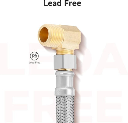 Roastove Universal Dishwasher Installation Kit,6 Ft Stainless Steel Dishwasher Hose,Burst Proof Water Supply Line with 3/8" Compression Connections