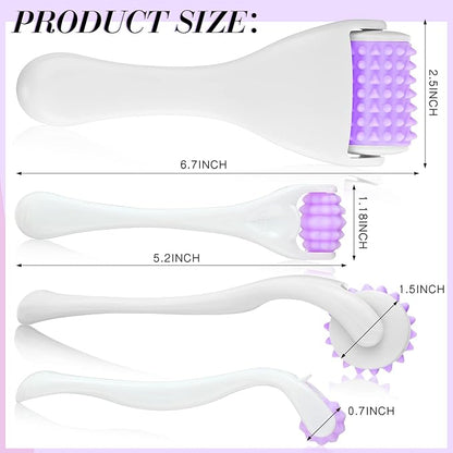 Tondiamo 2 Pcs Muscle Roller Stick Fascia Body Cellulite Face Massage Manual Tools for Muscles Relief Neck Arm Back Leg Deep Trigger Points Release (Purple), 1.0 Count