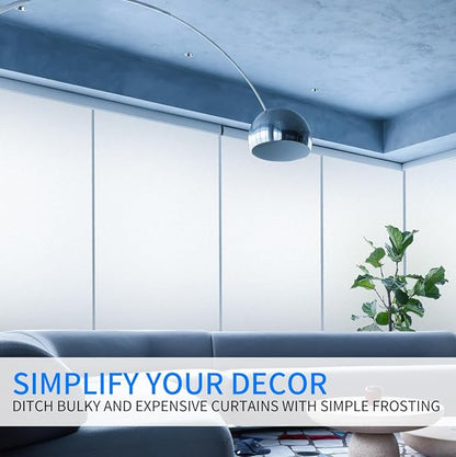 Window Privacy Film with Installation Tools, Static Cling, Anti UV, Heat Control, Ideal for Home Shower Office Glass Door (White Frosted, 17.5X118.1Inch)