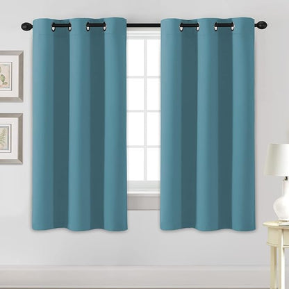 H.VERSAILTEX Blackout Curtains for Bedroom Thermal Insulated Room Darkening Living Room Curtains 63 Inch Long Grommet Privacy Protection Window Curtain Panels/Drapes for Nursery, 2 Panels, Storm Blue