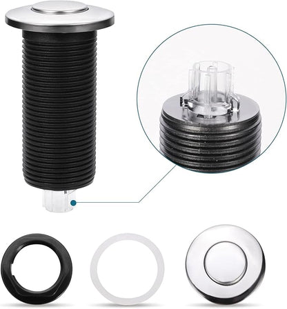 RQYEKDO Garbage Disposal Air Switch Kitchen Sink Top Long Stainless Steel Polished Nickel Long 2.5" for Food and Waste Disposal On/Off Air Button Parts Polished